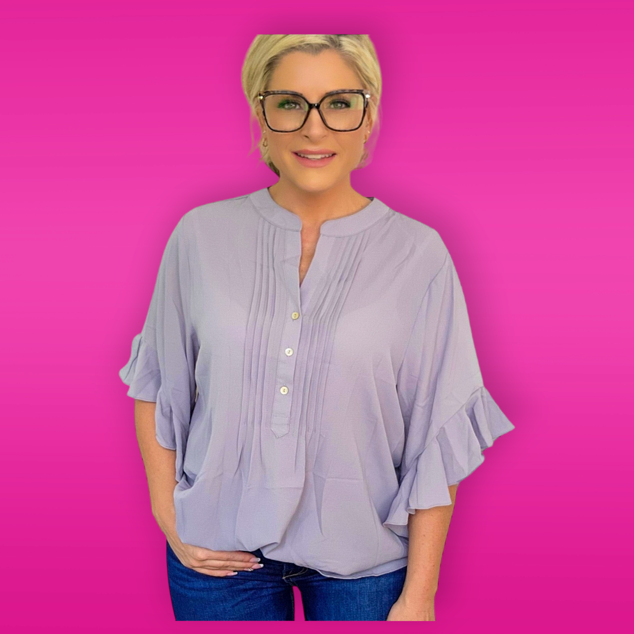 Light Gray Ruffle Sleeve