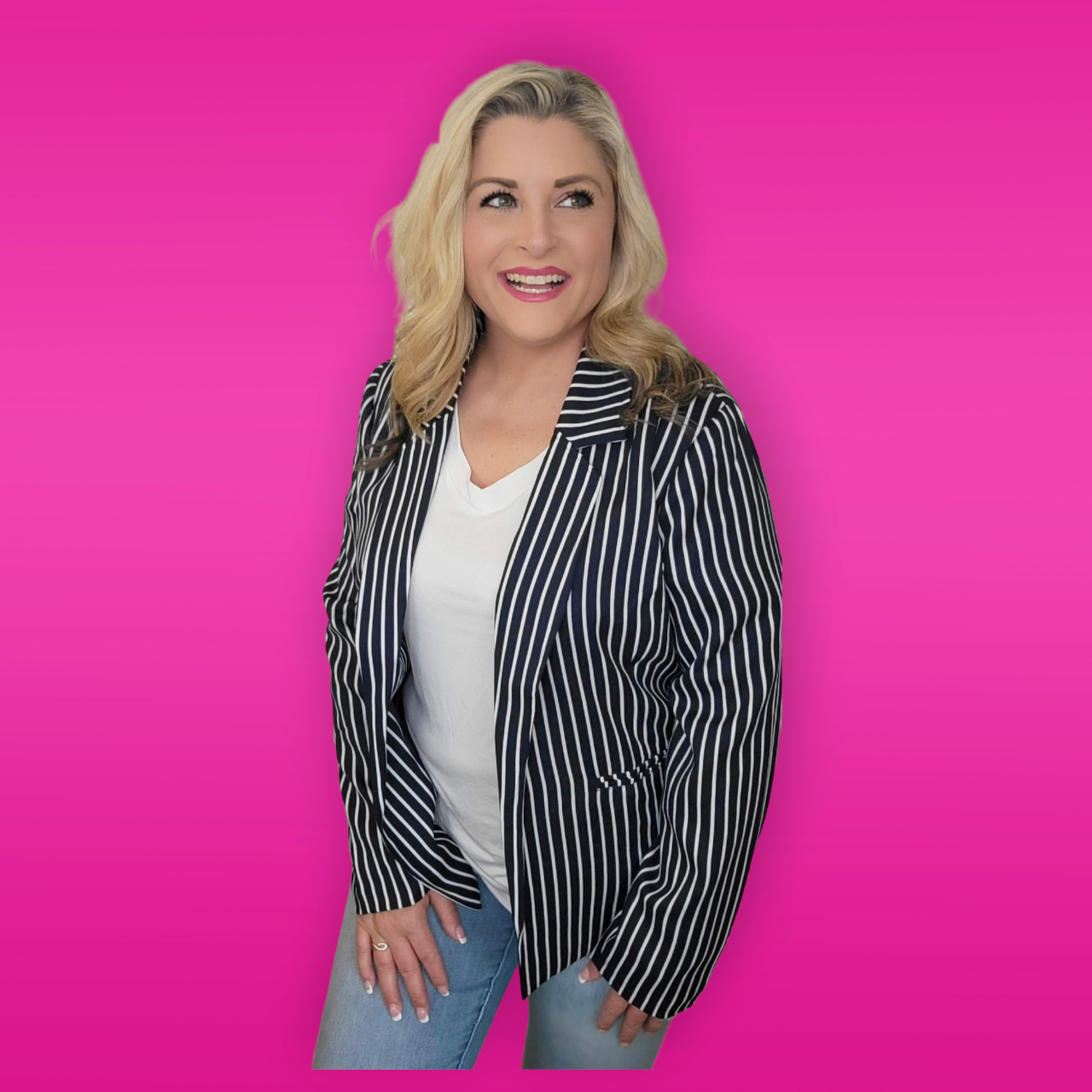 Navy Stripe Blazer