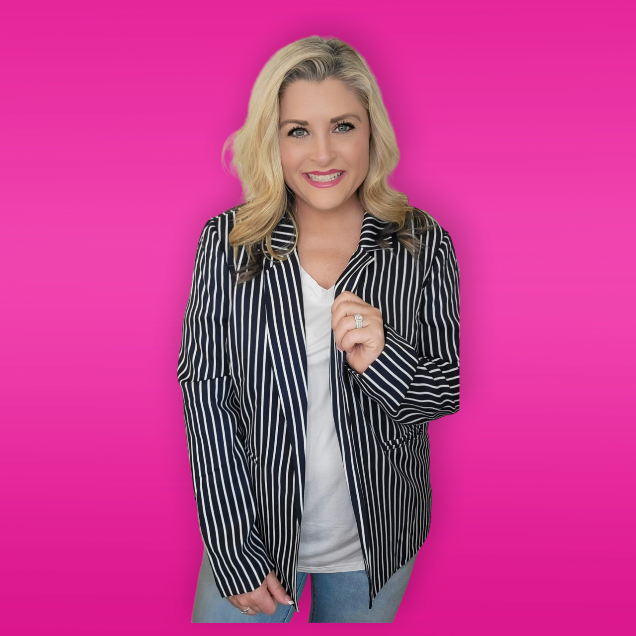 Navy Stripe Blazer