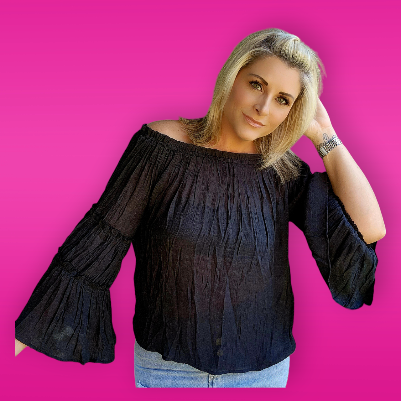 Off The Shoulder Long Bell Sleeves