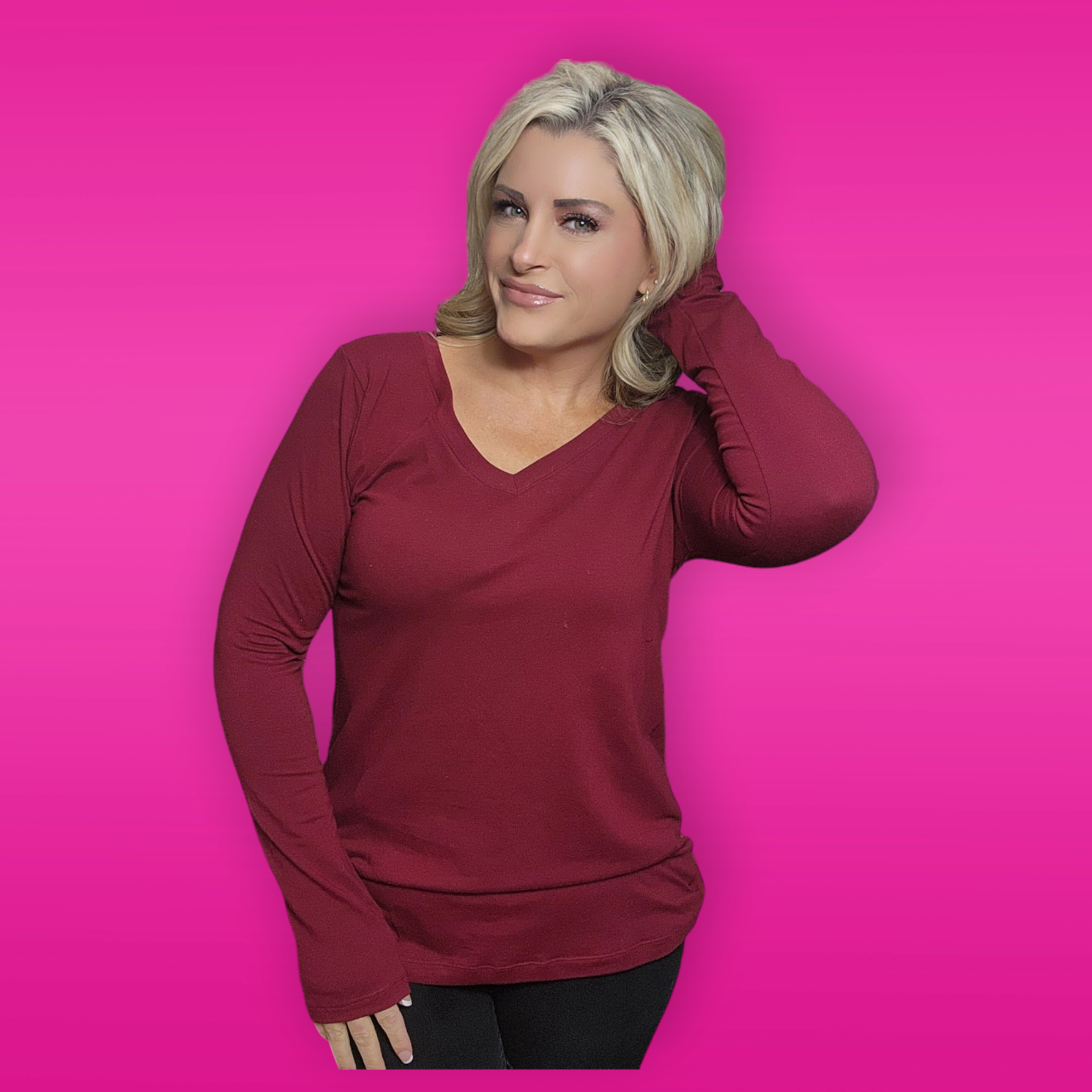 Burgundy long Sleeve