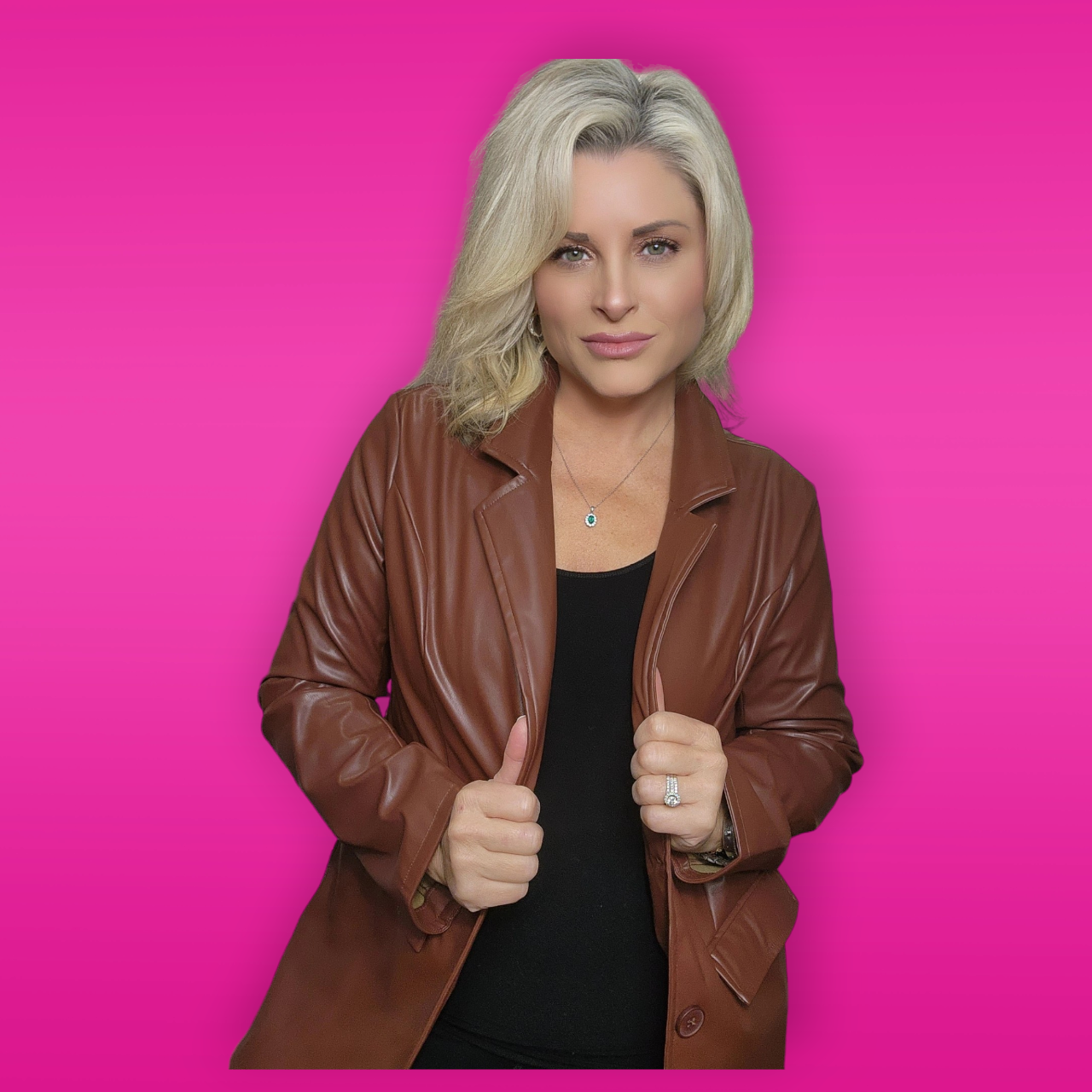 Chocolate Faux Leather Jacket