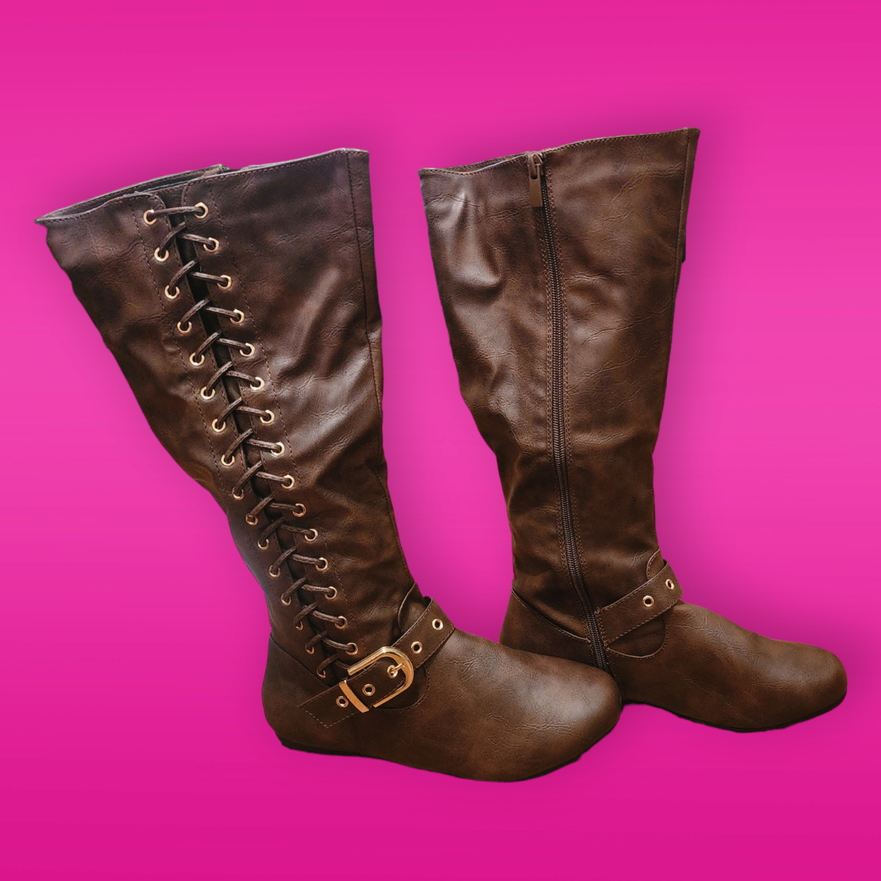 Brown Lace Up Boots