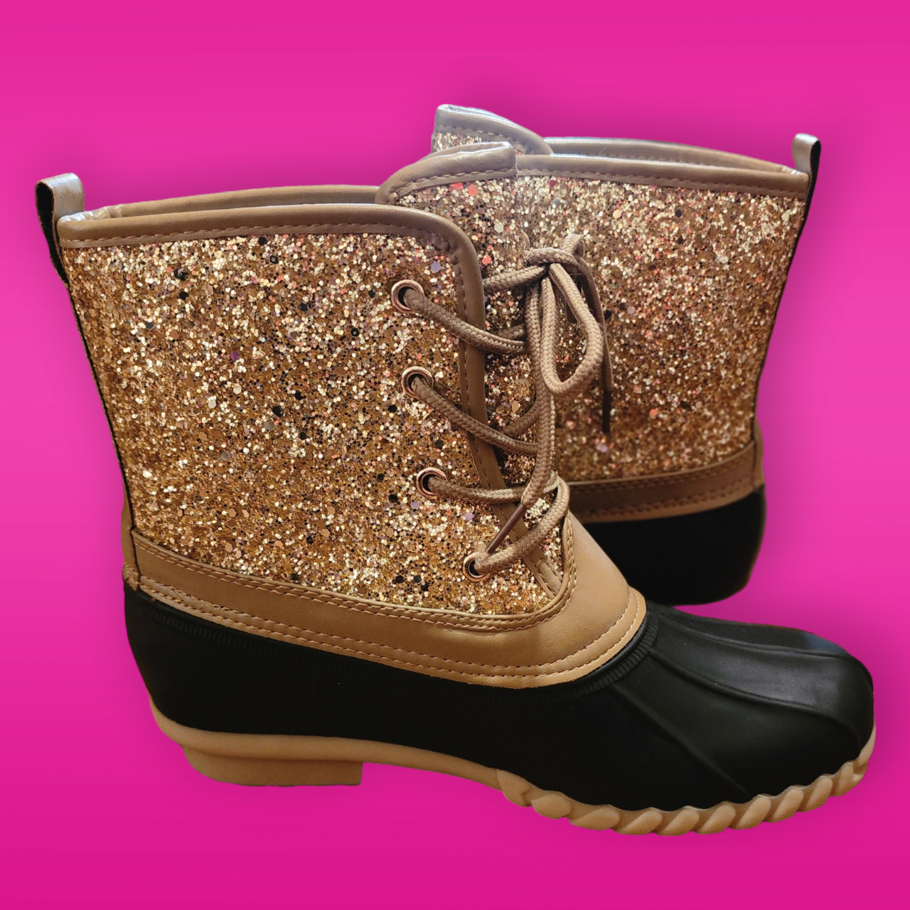 Glamorous Gold Glitter Rainboots