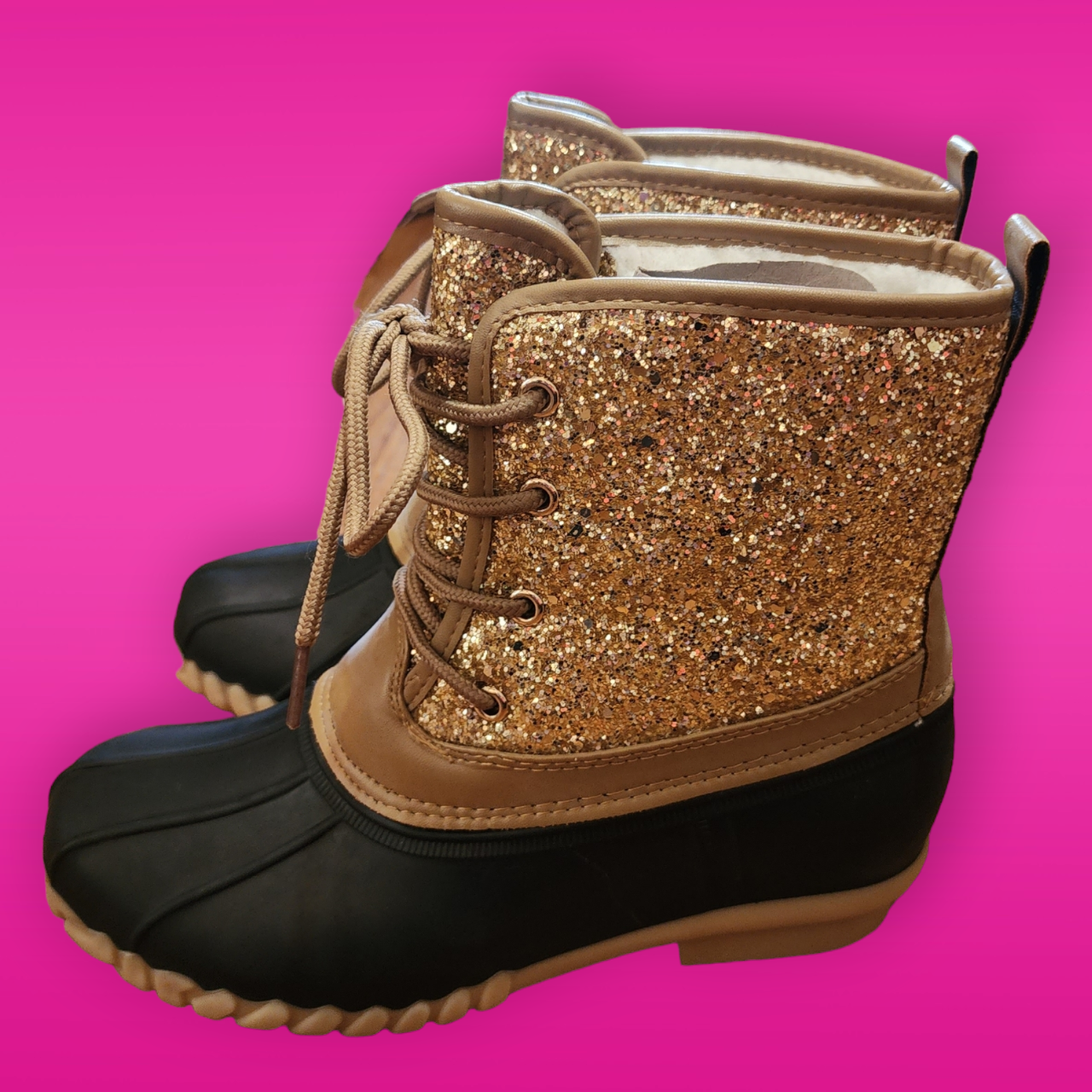 Glamorous Gold Glitter Rainboots