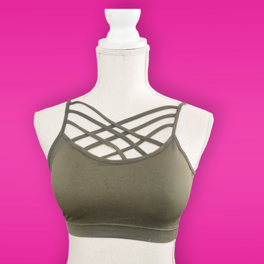 Army green bralette shop