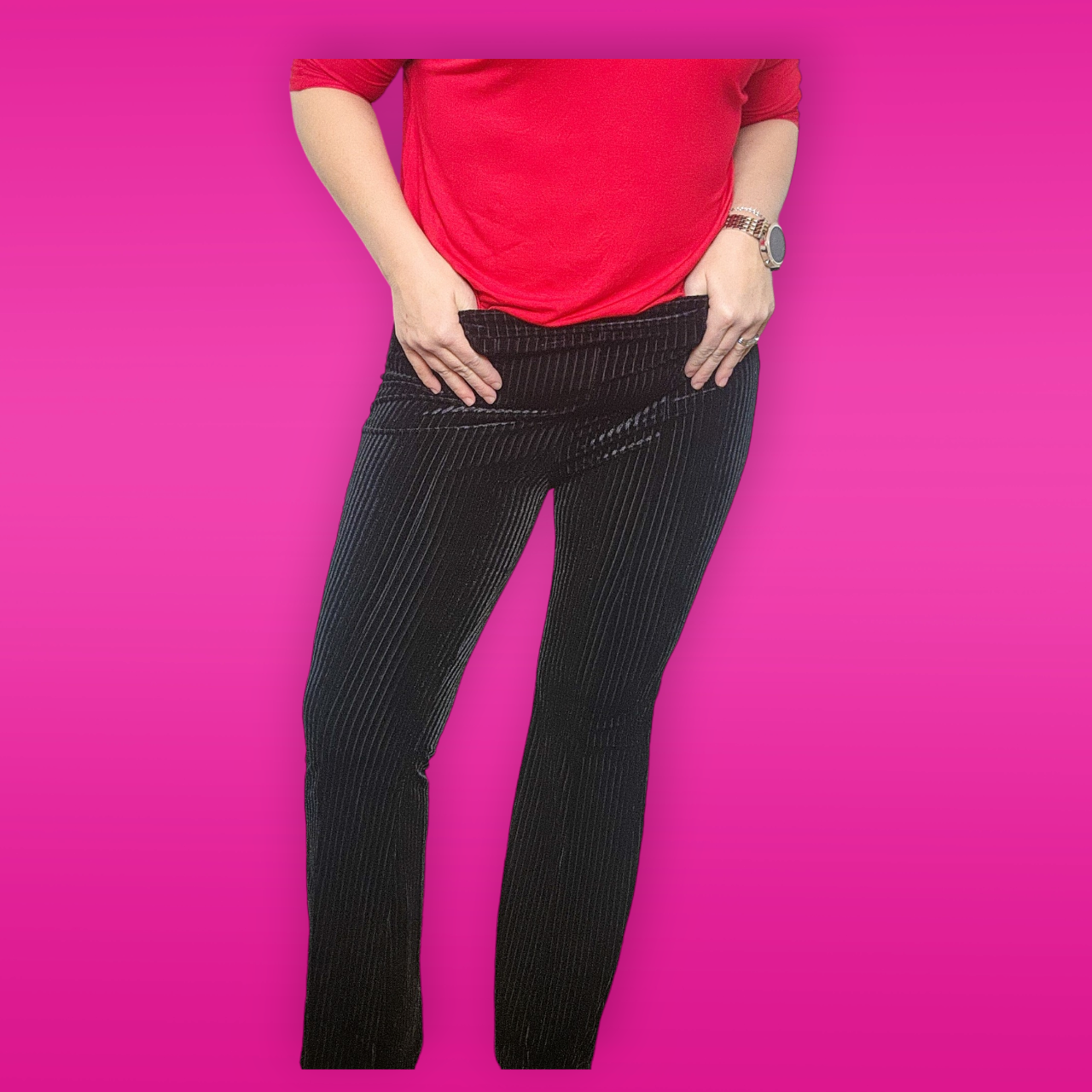 High Waist Flare Corduroy Pull On Pants