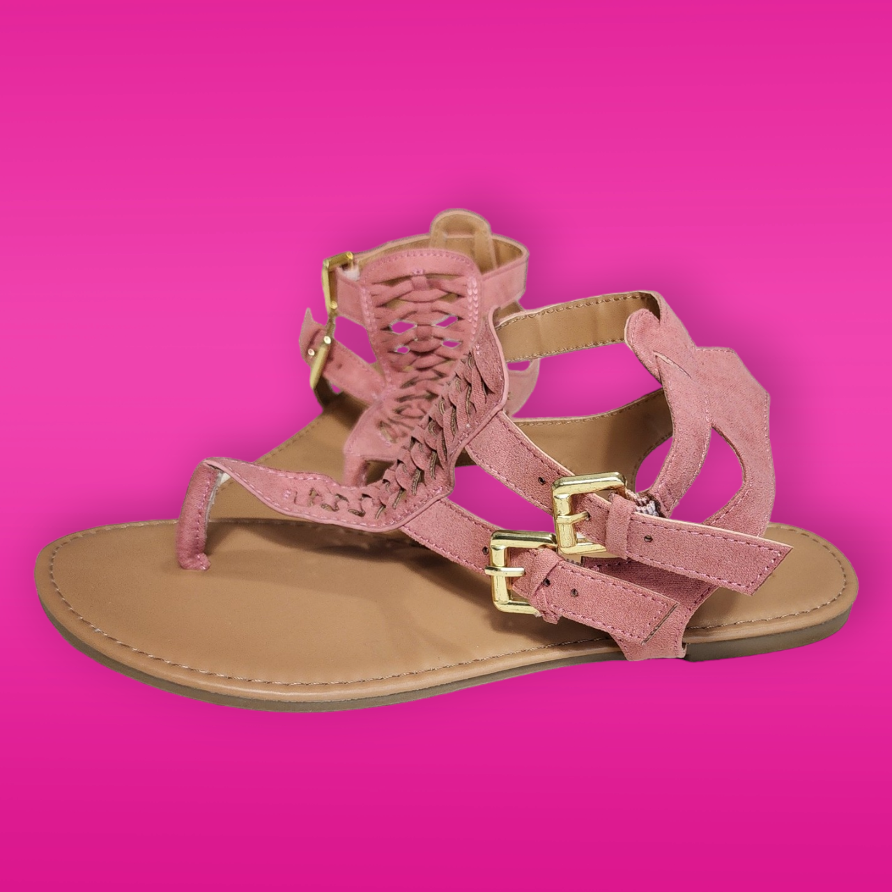 Rose Double Buckle Sandals