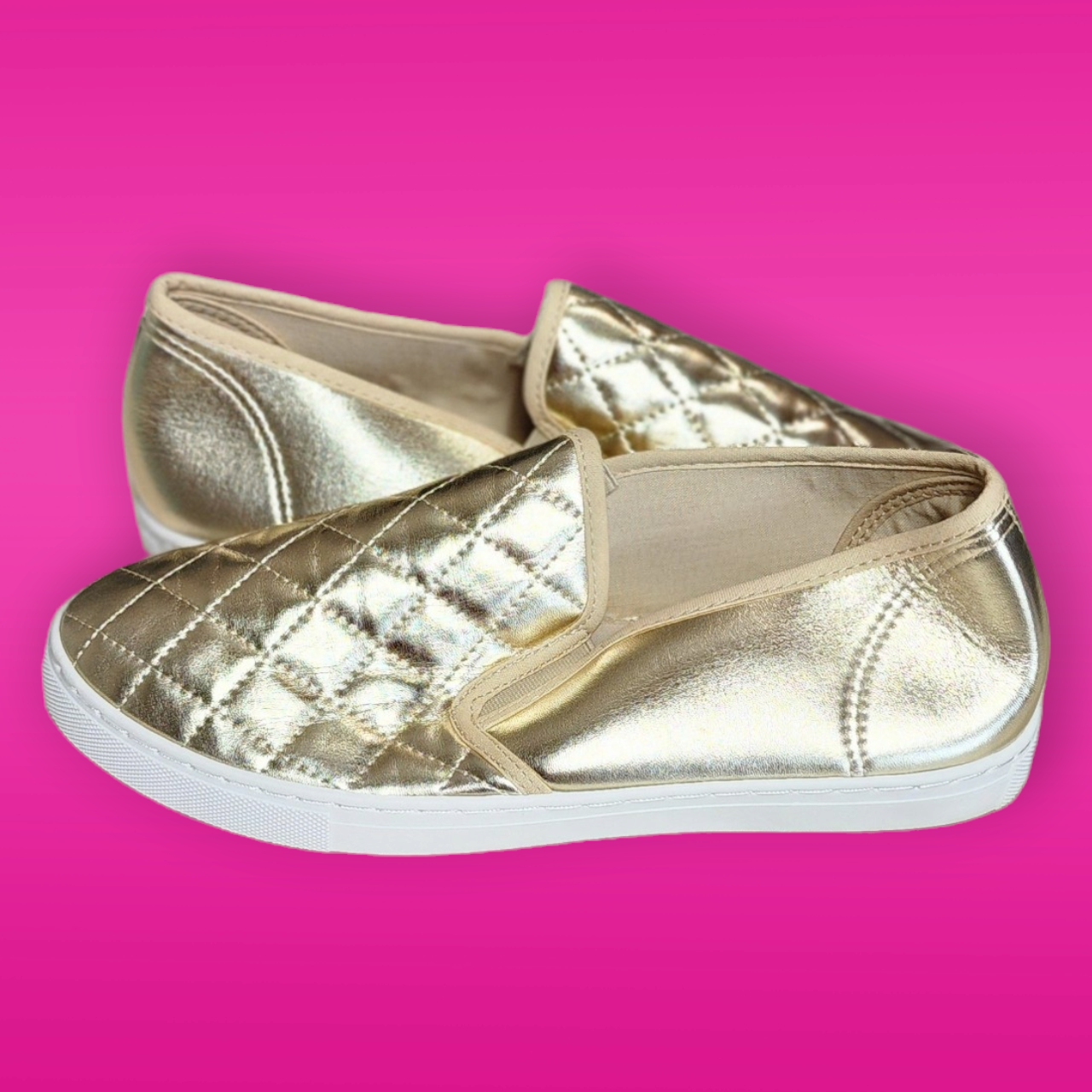 Gold Slip On Tennis Shoes