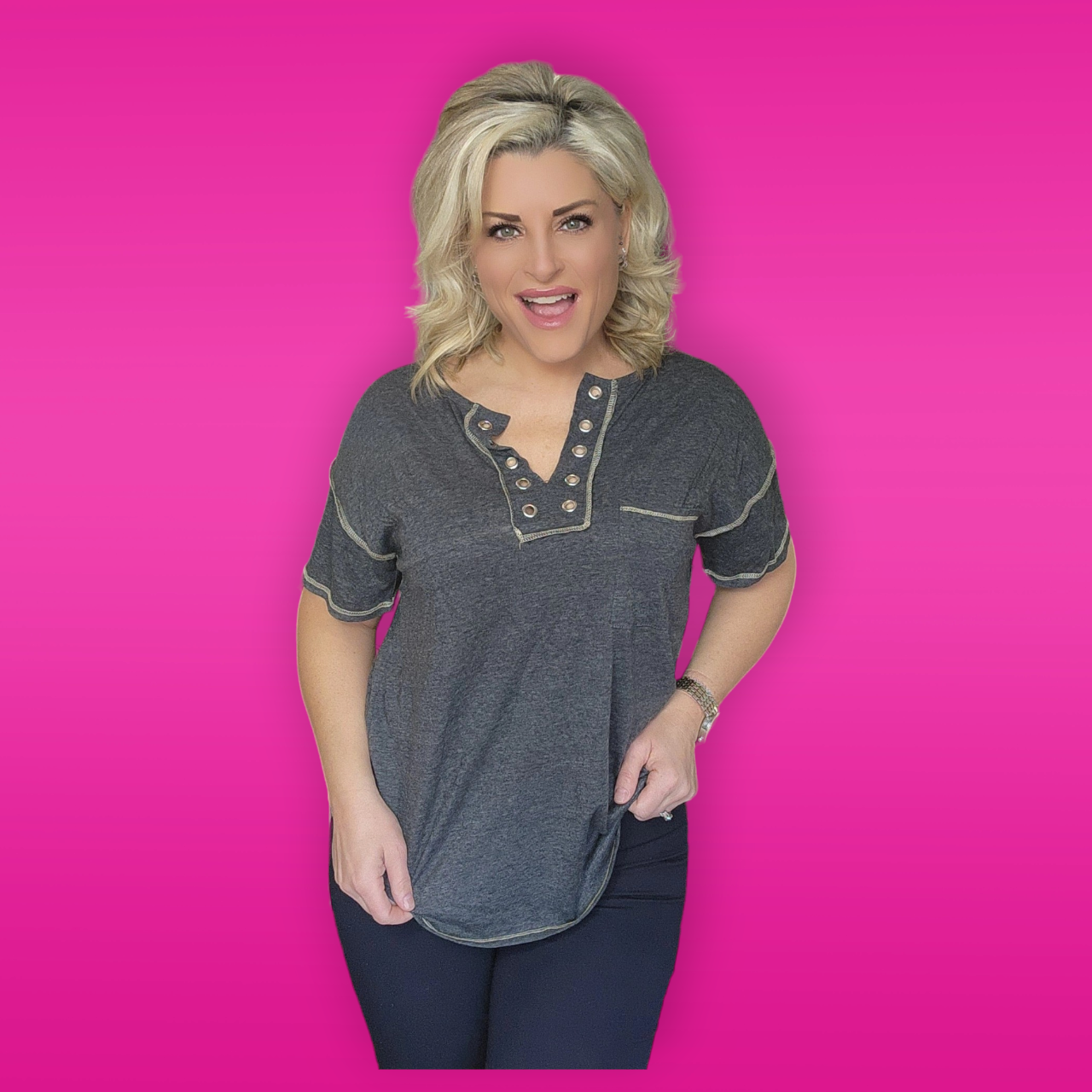 Short Sleeve Gray Top