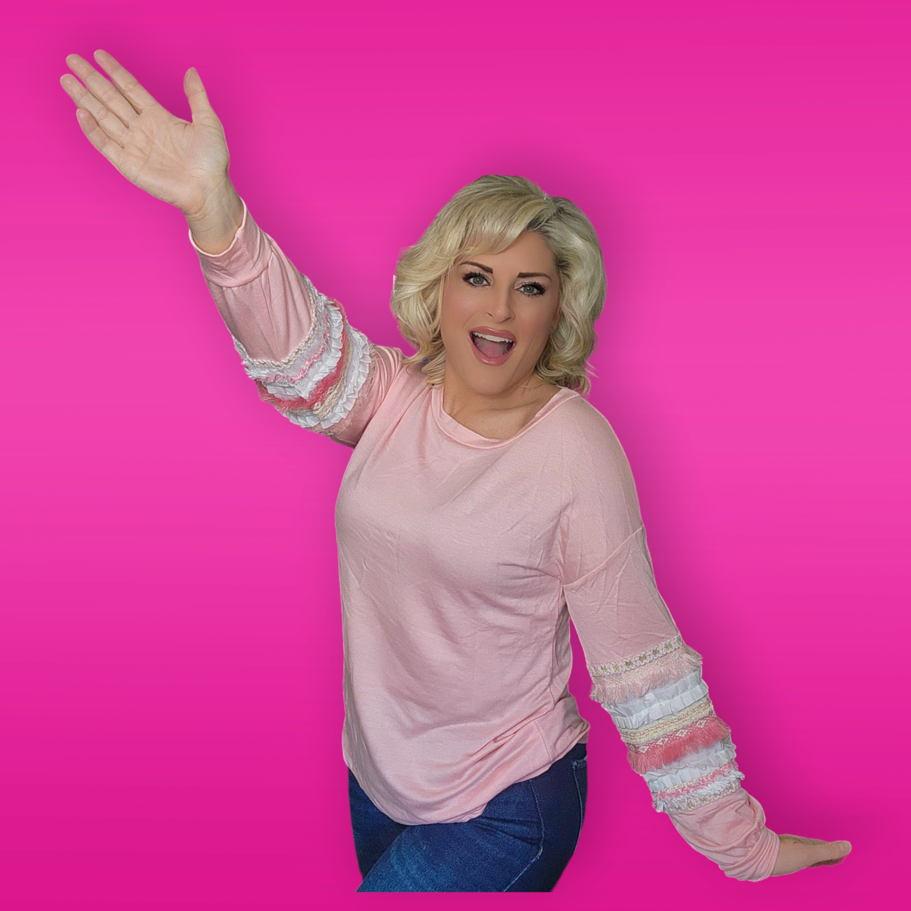Pink Frilly Long Sleeve