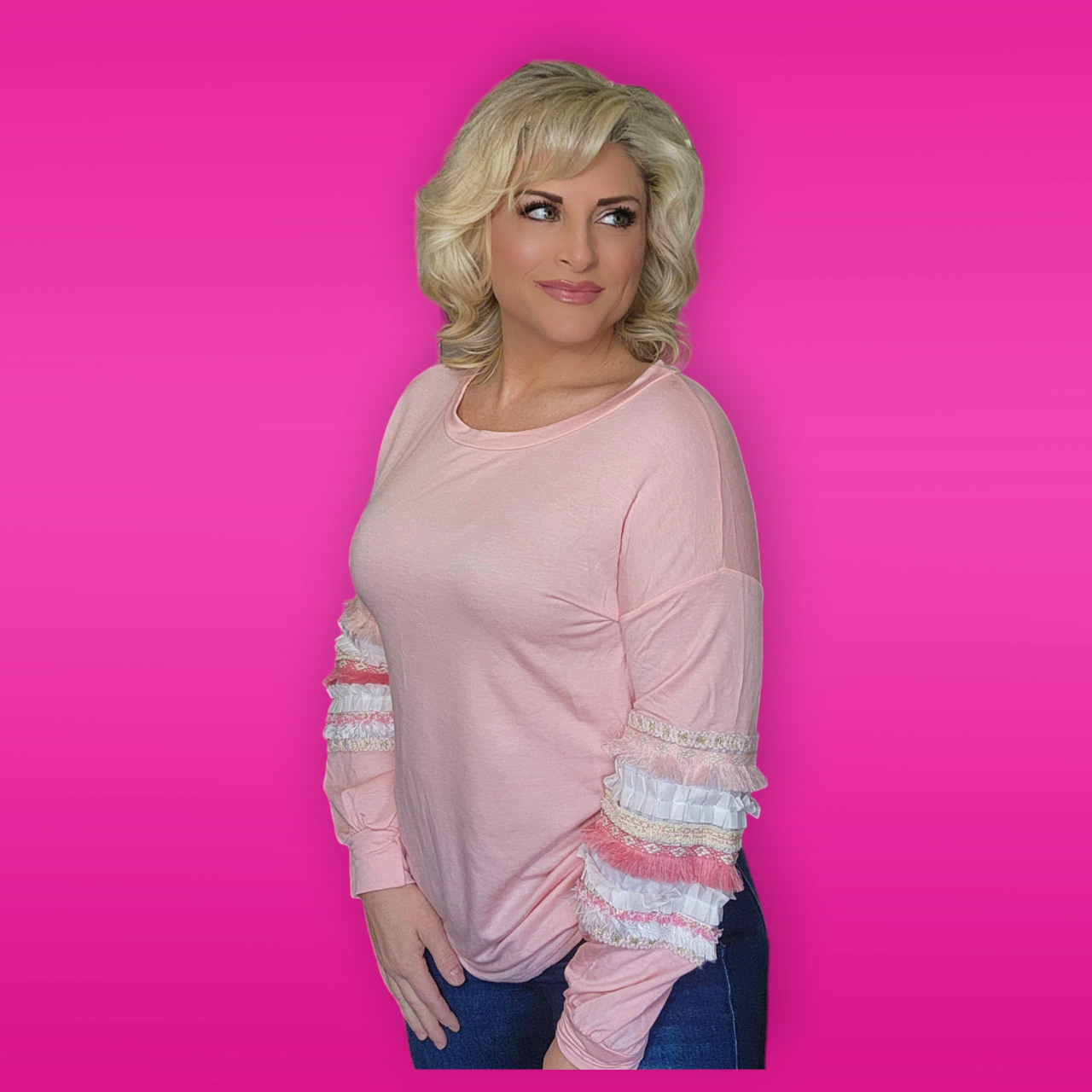Pink Frilly Long Sleeve