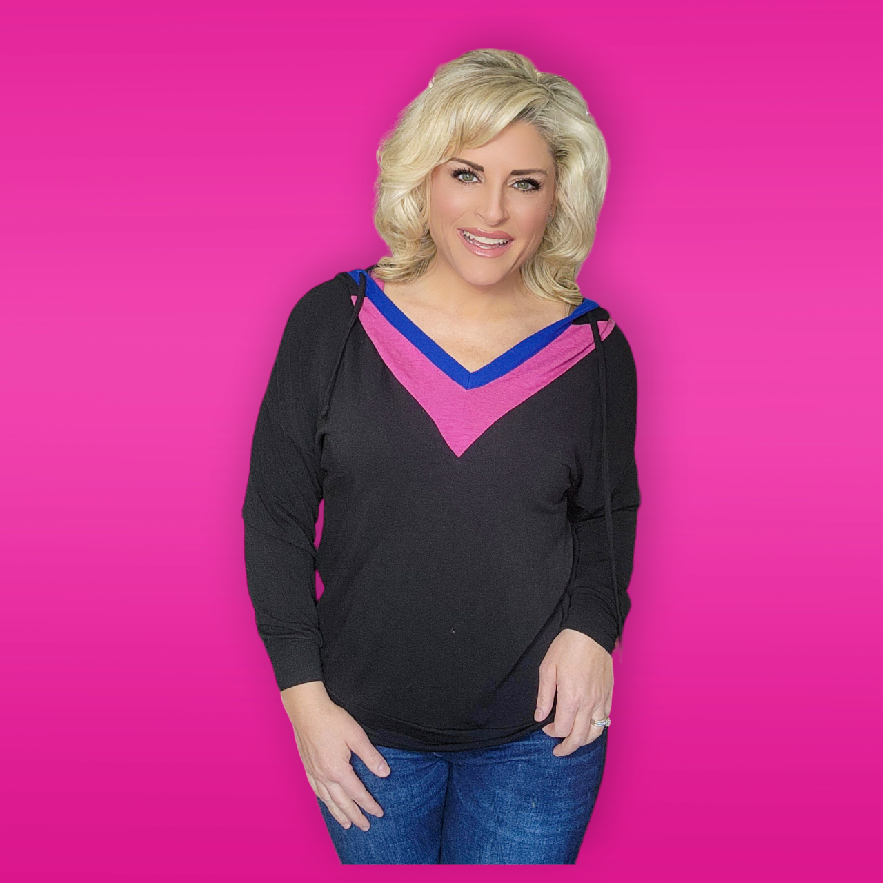 Lightweight Pullover Hooded V Neck