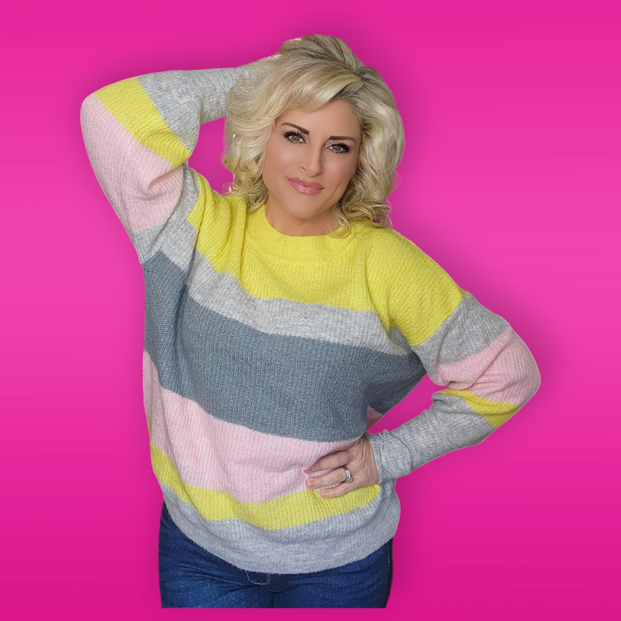 Spring Color Block Lightweight Sweater