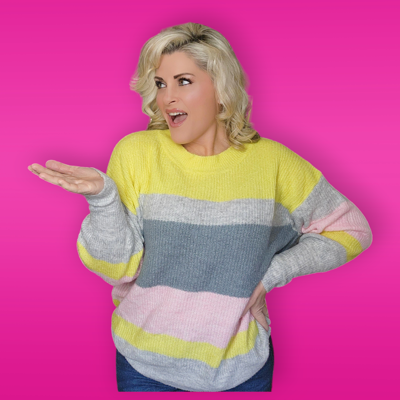 Spring Color Block Lightweight Sweater