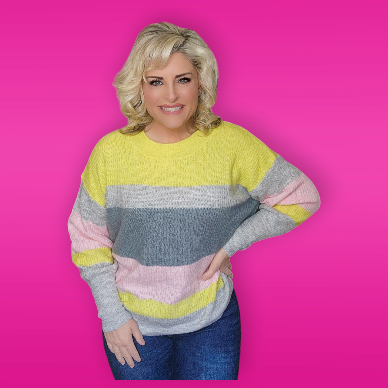 Spring Color Block Lightweight Sweater