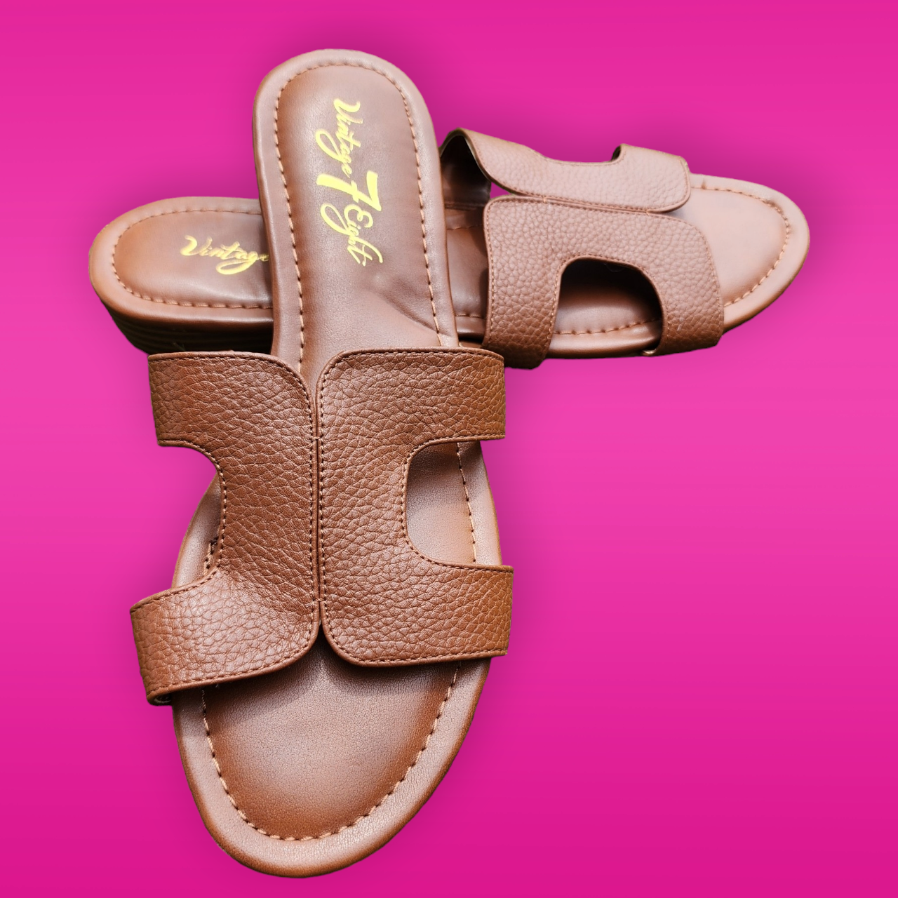 Brown Dressy Slide Sandals