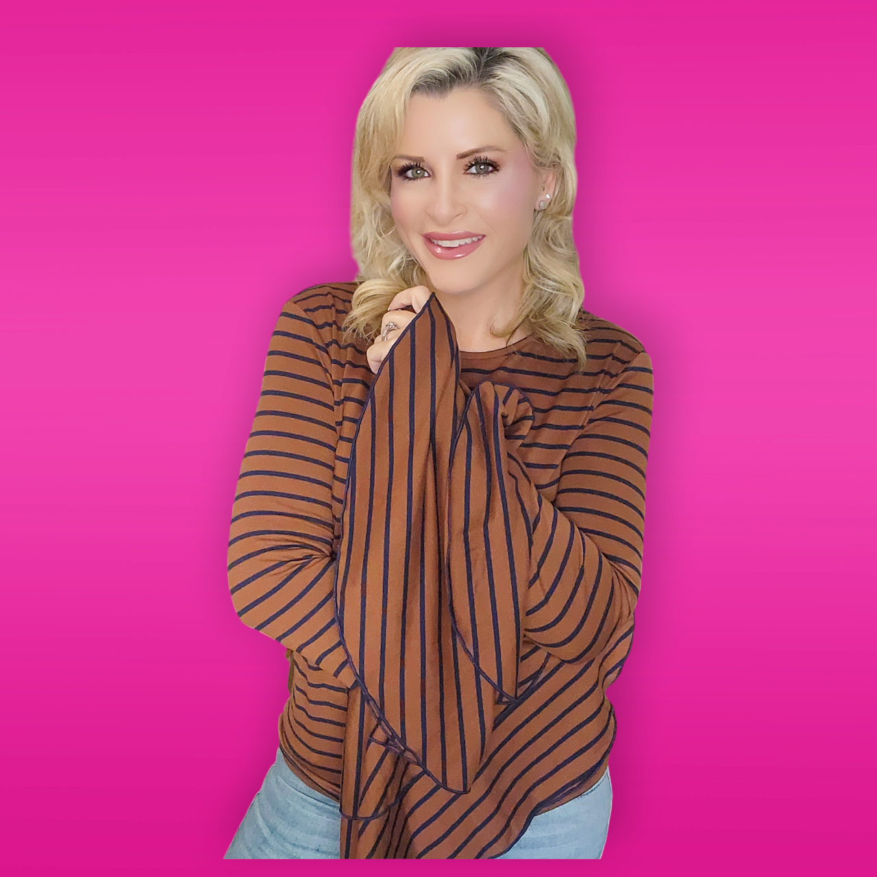 Bell Sleeve Stripe Pullover