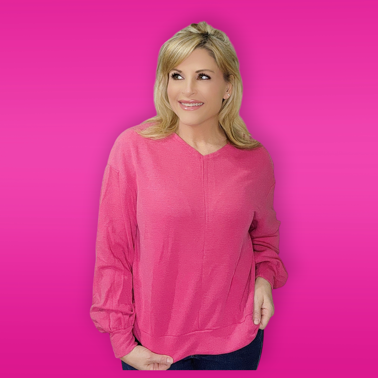 Rose Textured Long Sleeve