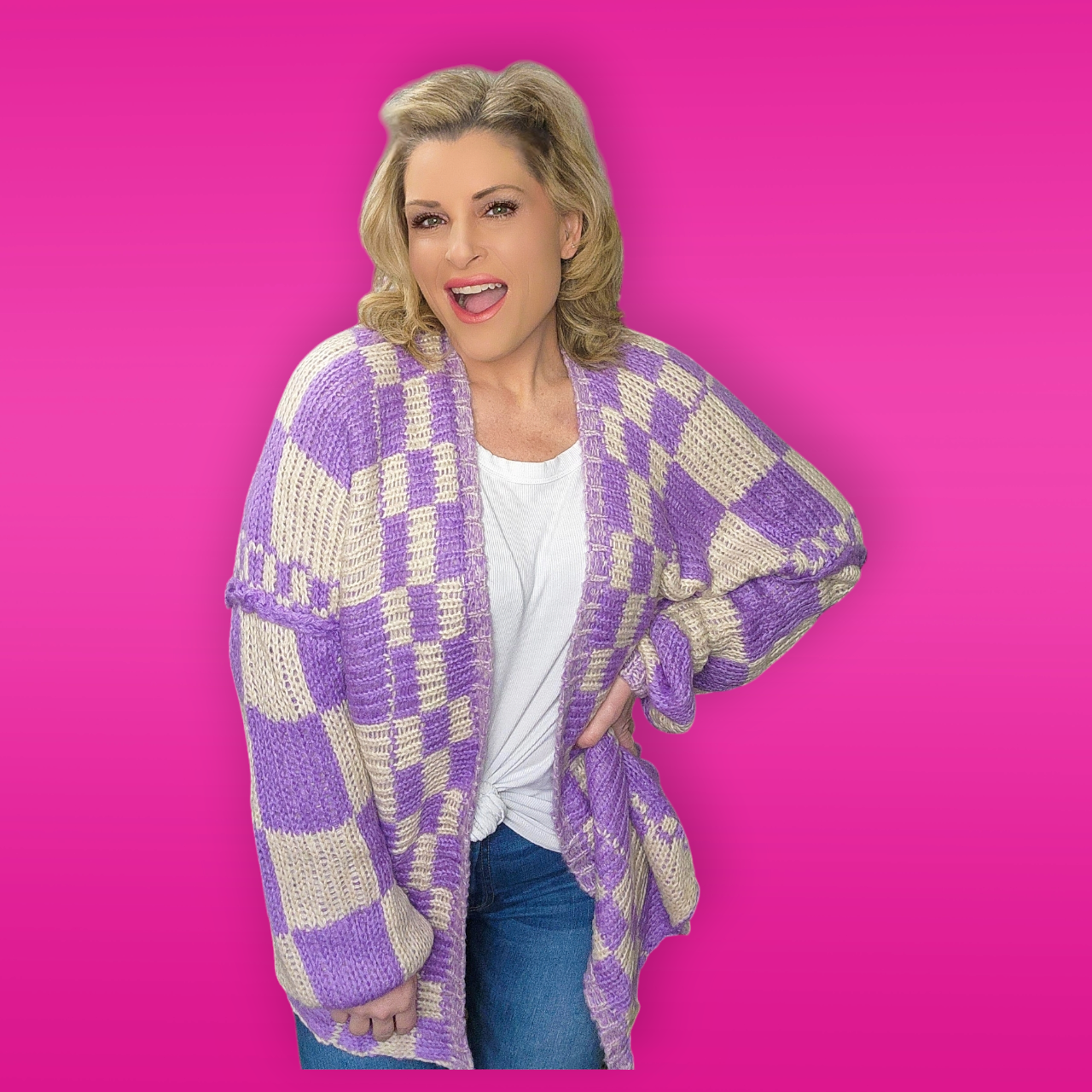 Purple Knit Cardigan