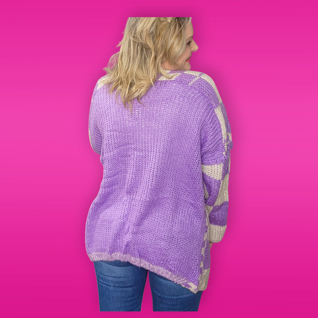 Purple Knit Cardigan