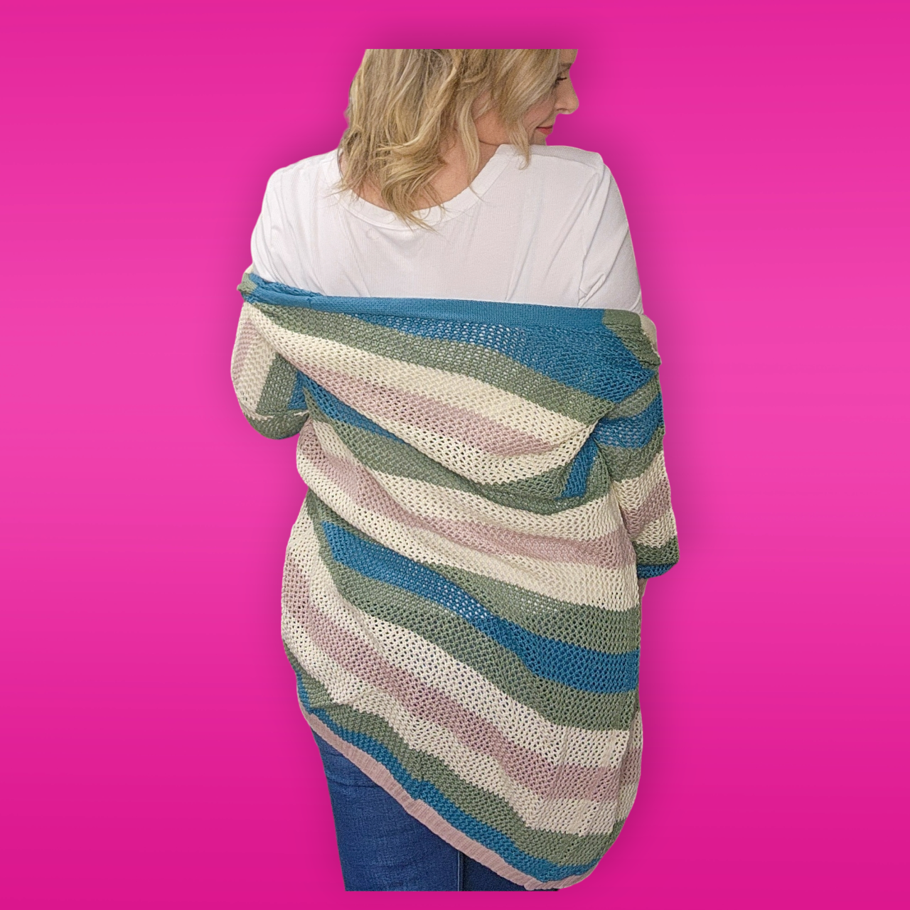 Stripe Lightweight Knit Cardigan