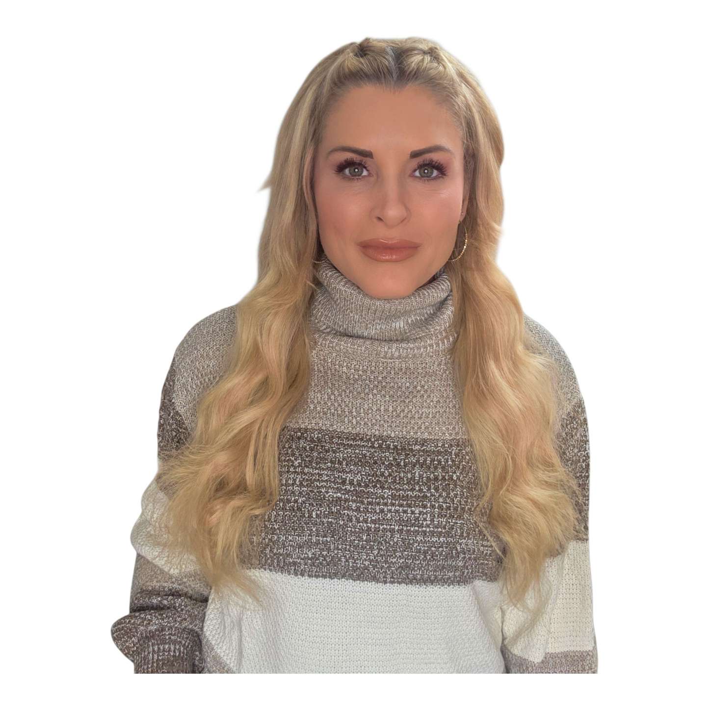 Mocha Color Block Turtleneck