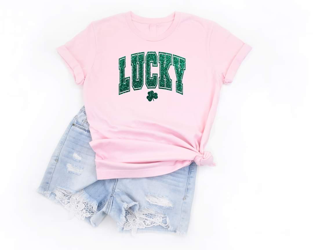 Lucky (Green Glitter) Tee