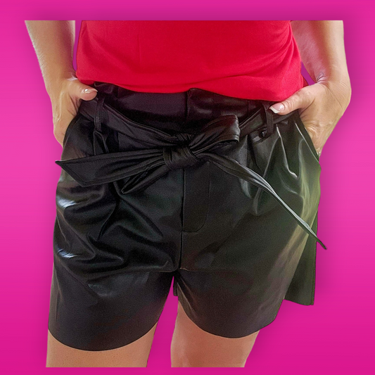 Black Leather Shorts