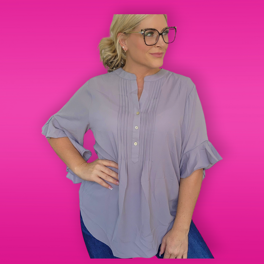 Light Gray Ruffle Sleeve
