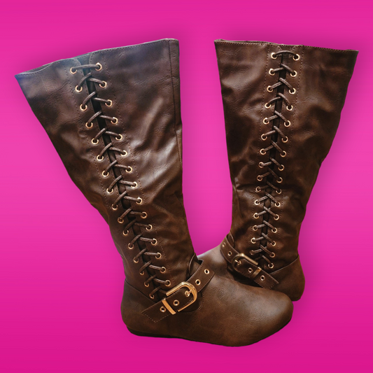 Brown Lace Up Boots