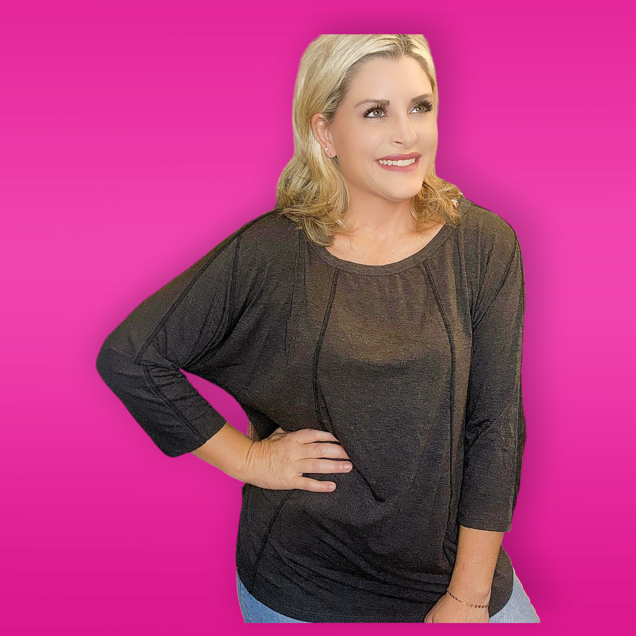 Gray 3/4 Top