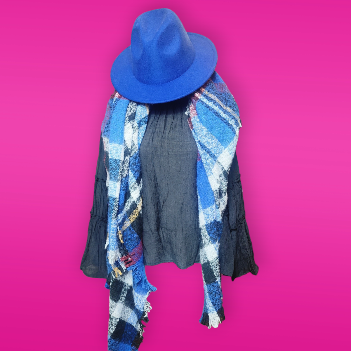 Electric Blue Blanket Scarf