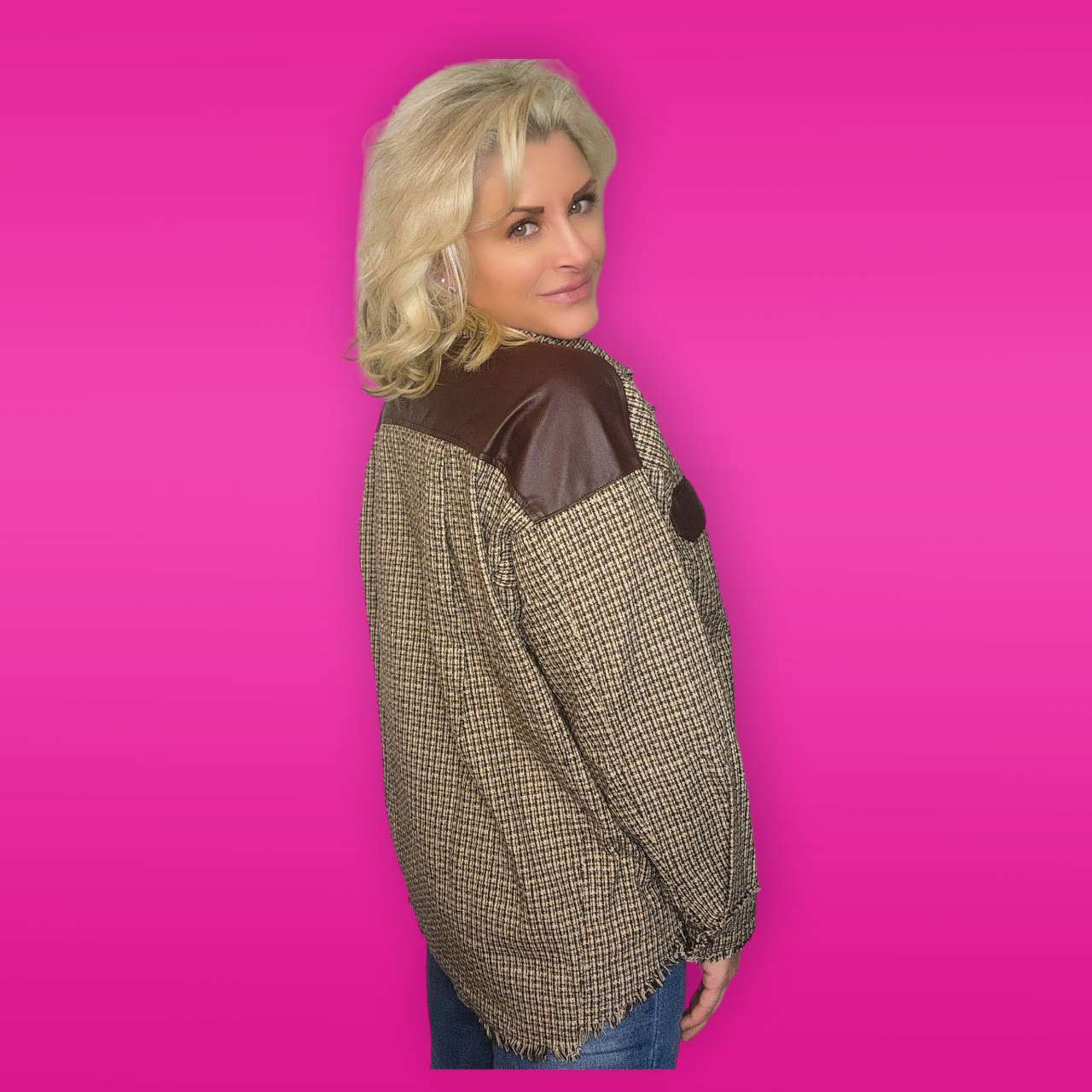 Brown Plaid Button Up