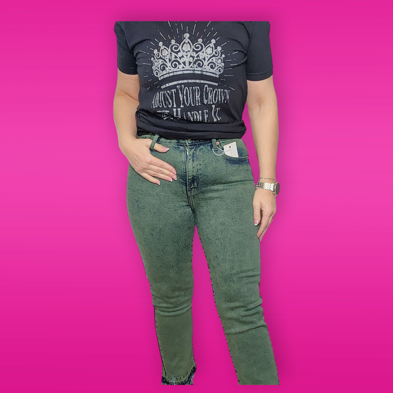Elena High Rise Straight Jeans