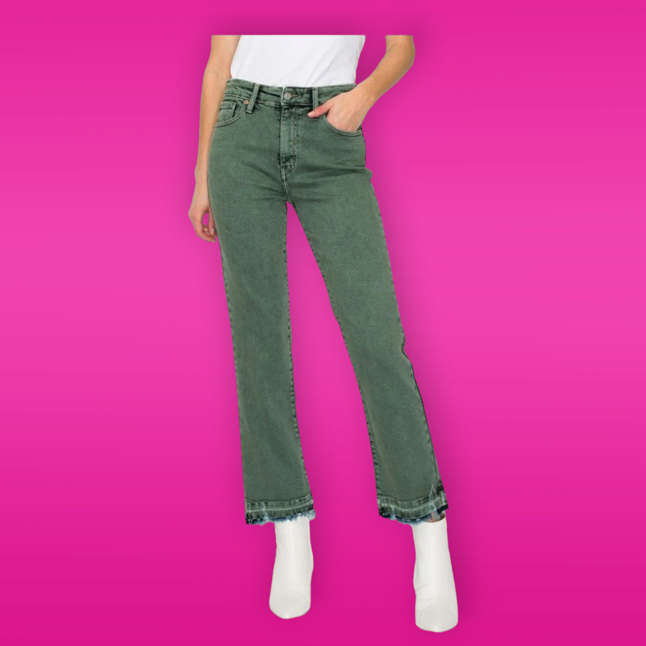 Elena High Rise Straight Jeans