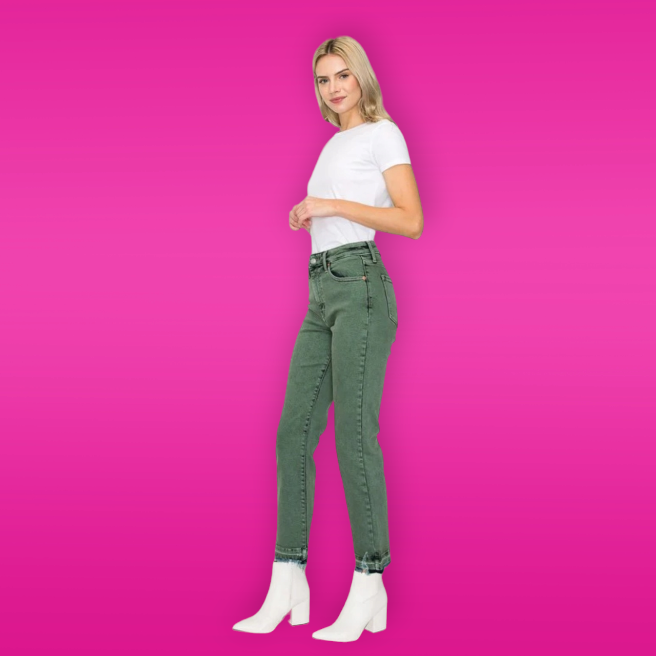 Elena High Rise Straight Jeans