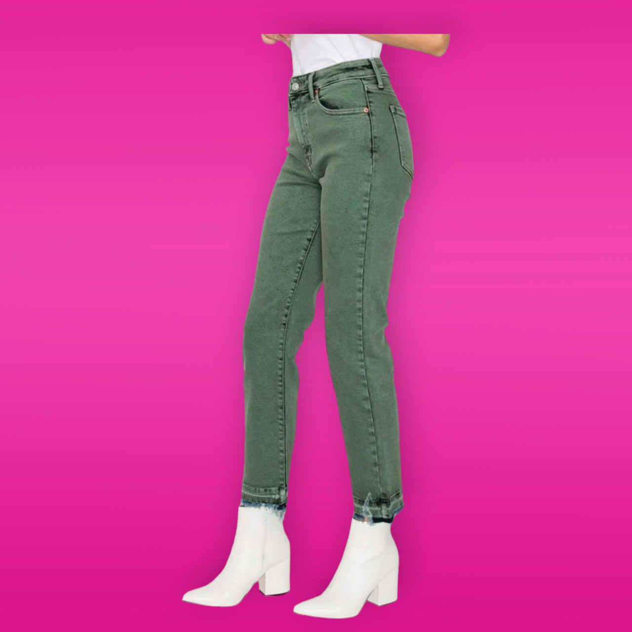 Elena High Rise Straight Jeans