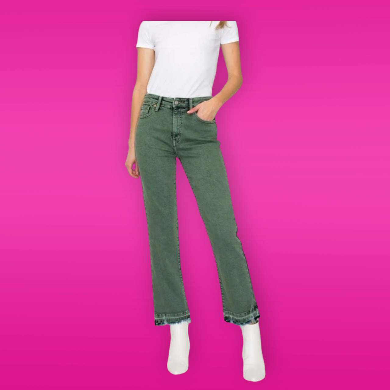 Elena High Rise Straight Jeans
