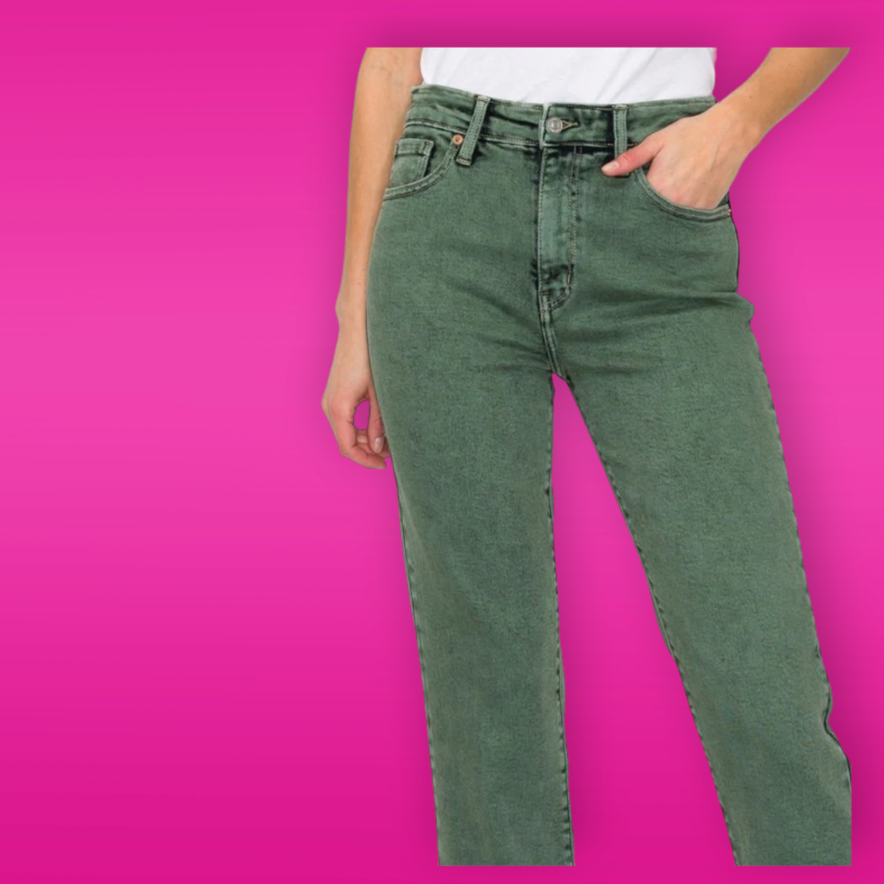 Elena High Rise Straight Jeans