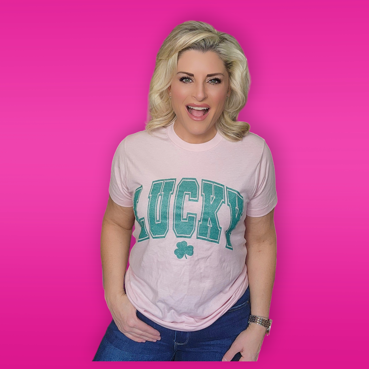 Lucky (Green Glitter) Tee