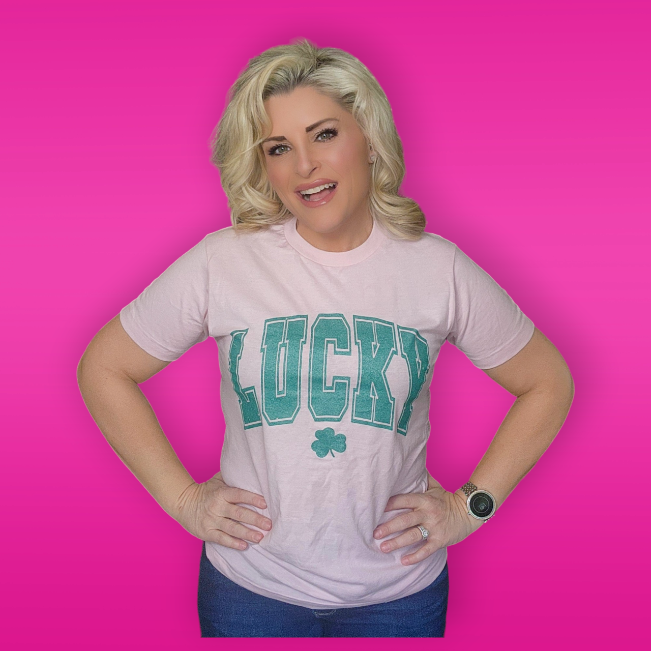 Lucky (Green Glitter) Tee