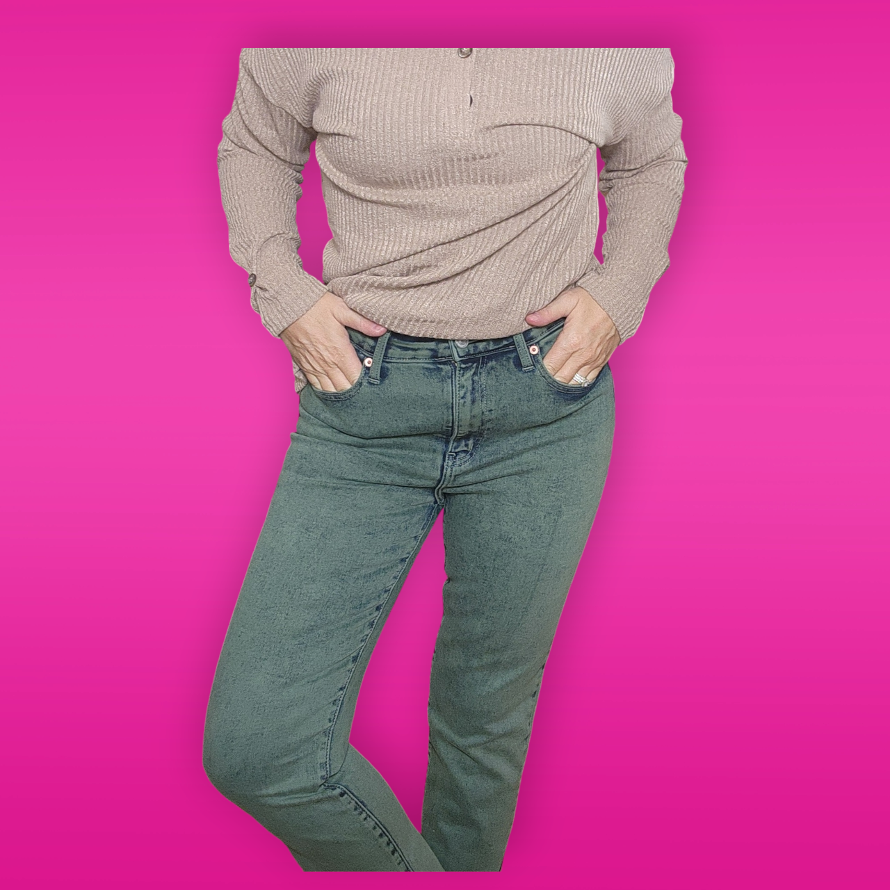 Elena High Rise Straight Jeans