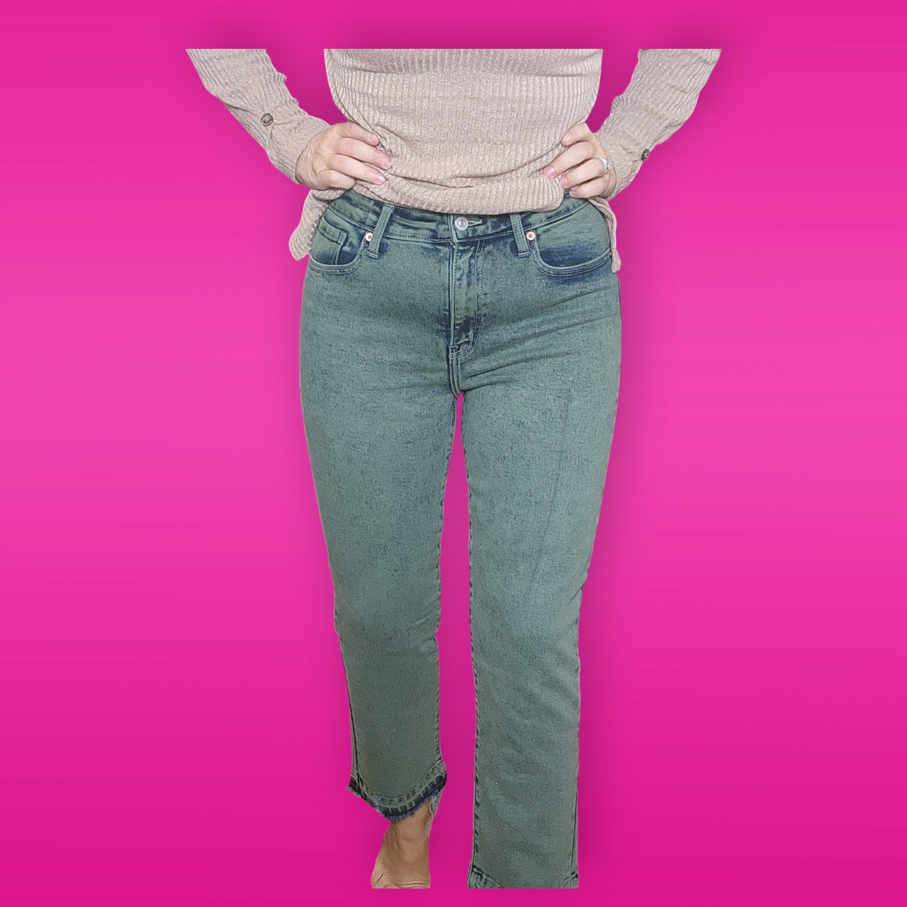 Elena High Rise Straight Jeans