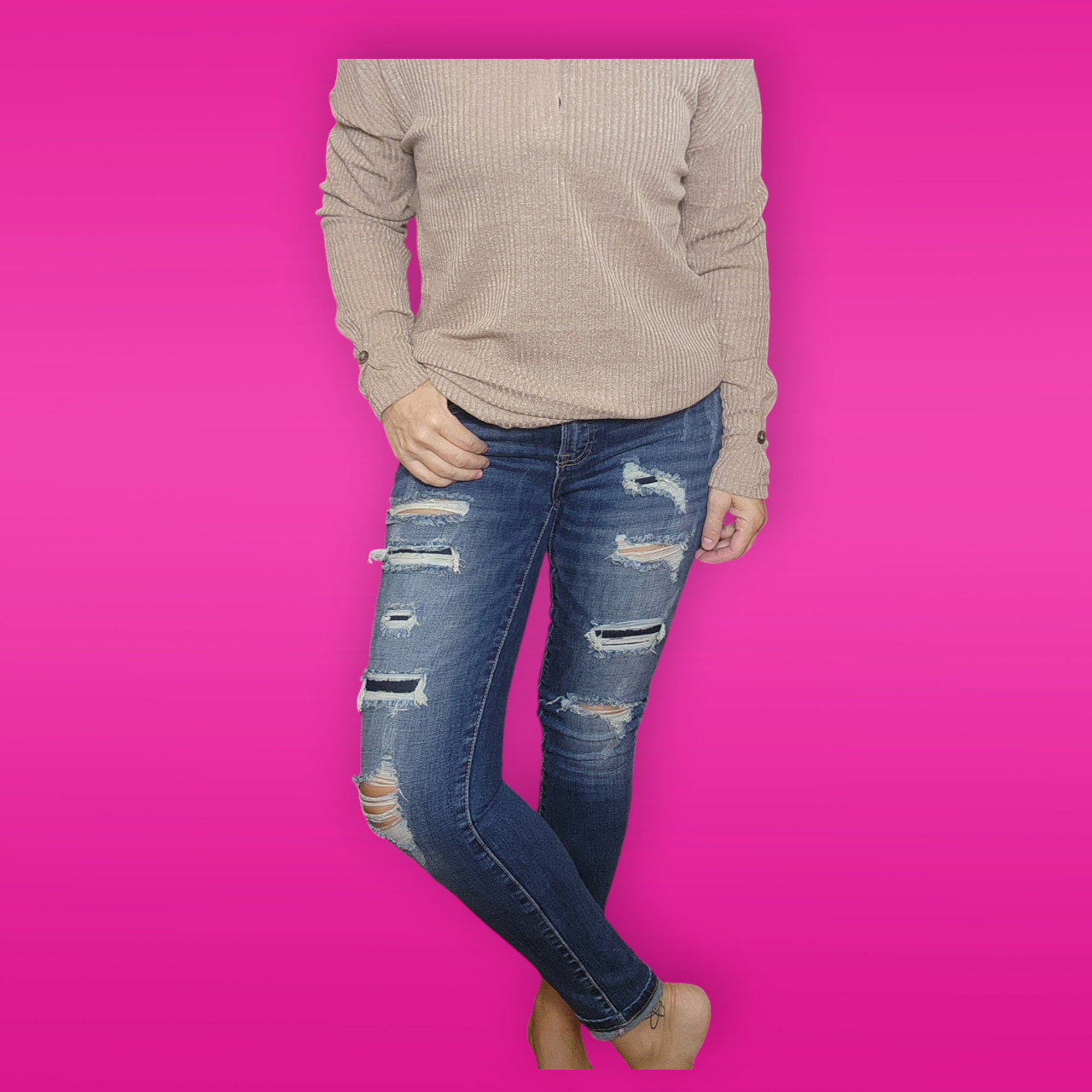 Mid-Rise Ankle Skinny Jeans