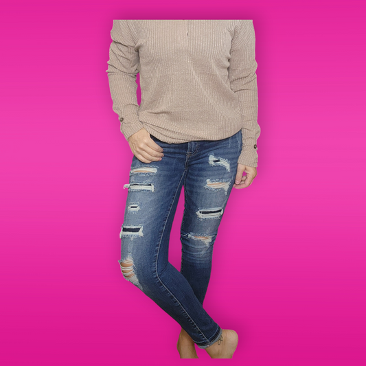 Mid-Rise Ankle Skinny Jeans