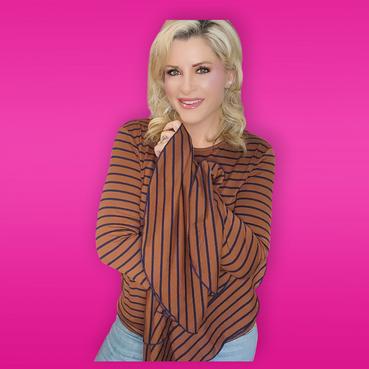 Bell Sleeve Stripe Pullover