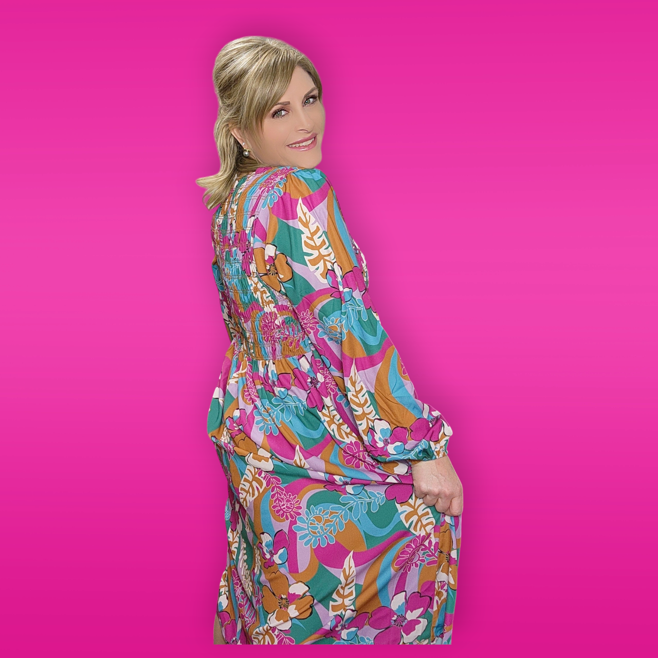 Mixed Print Dress