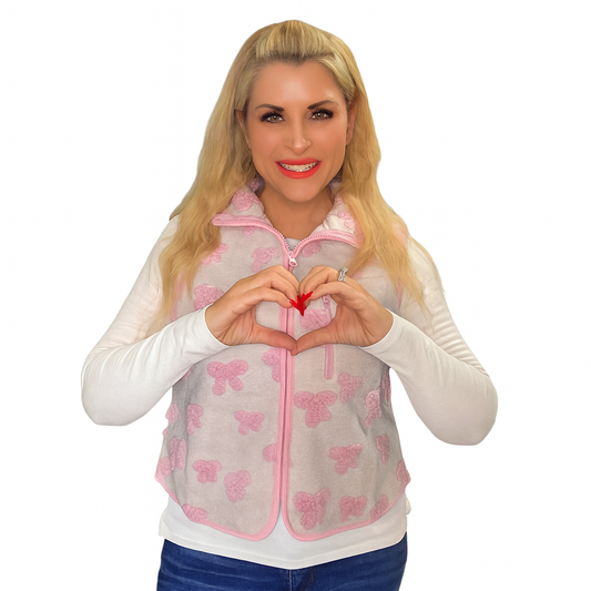 Pink Bow Winter Vest
