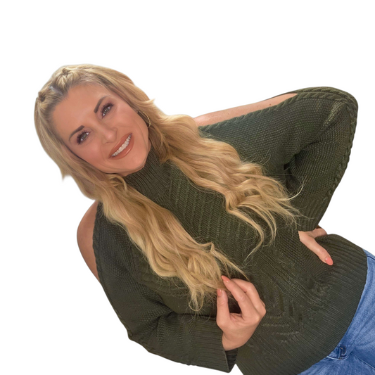 Green Chic Shoulder Cutout